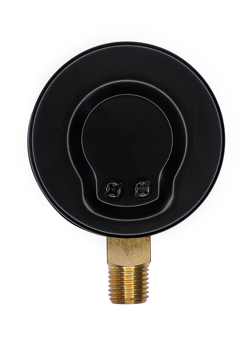 Angstrom black steel pressure gauge, dial 63mm, lower mount, back view