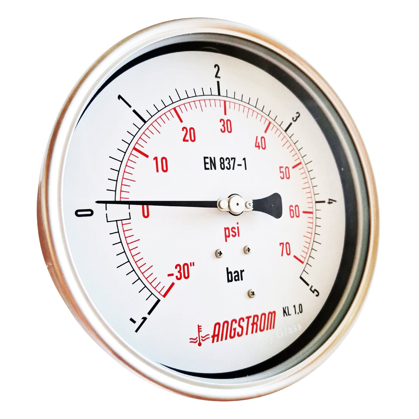 Angstrom compound pressure gauge, heavy duty, dial 160mm, lower back mount, 105