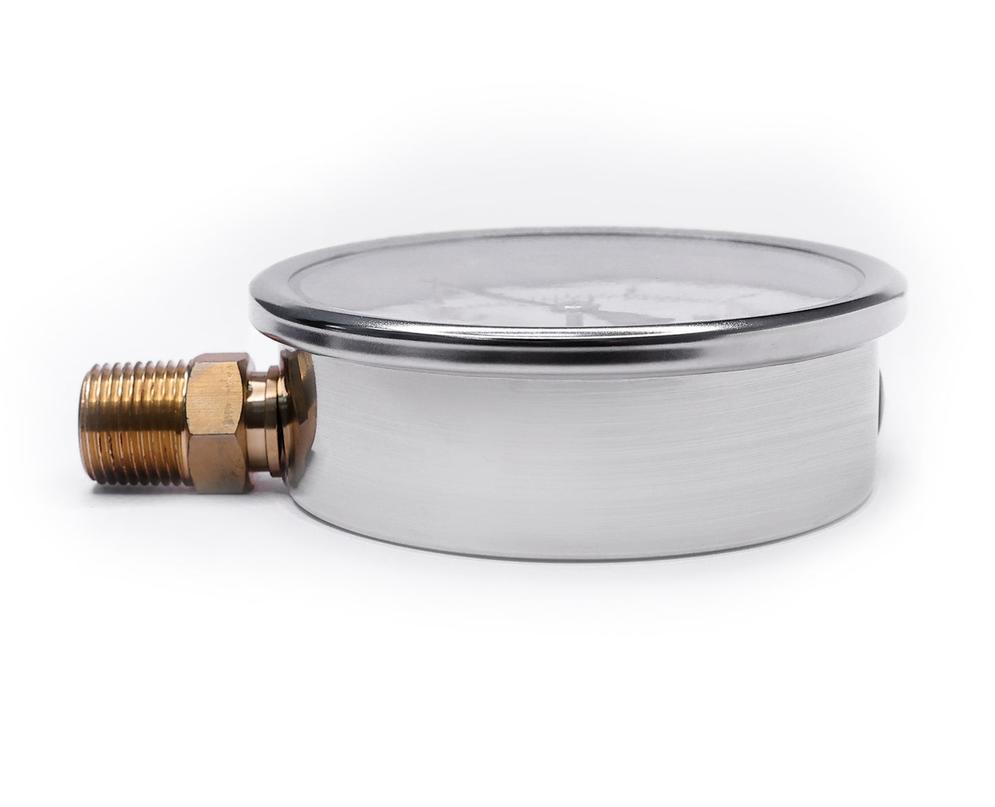 Angstrom pressure gauge, dial 100mm, lower mount, side view