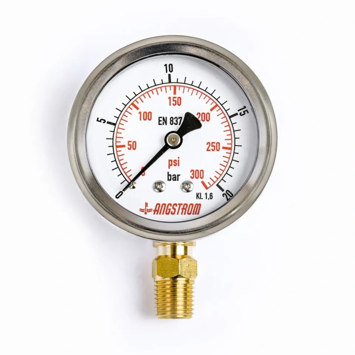 Angstrom pressure gauge, dial 63mm, lower mount, 20bar