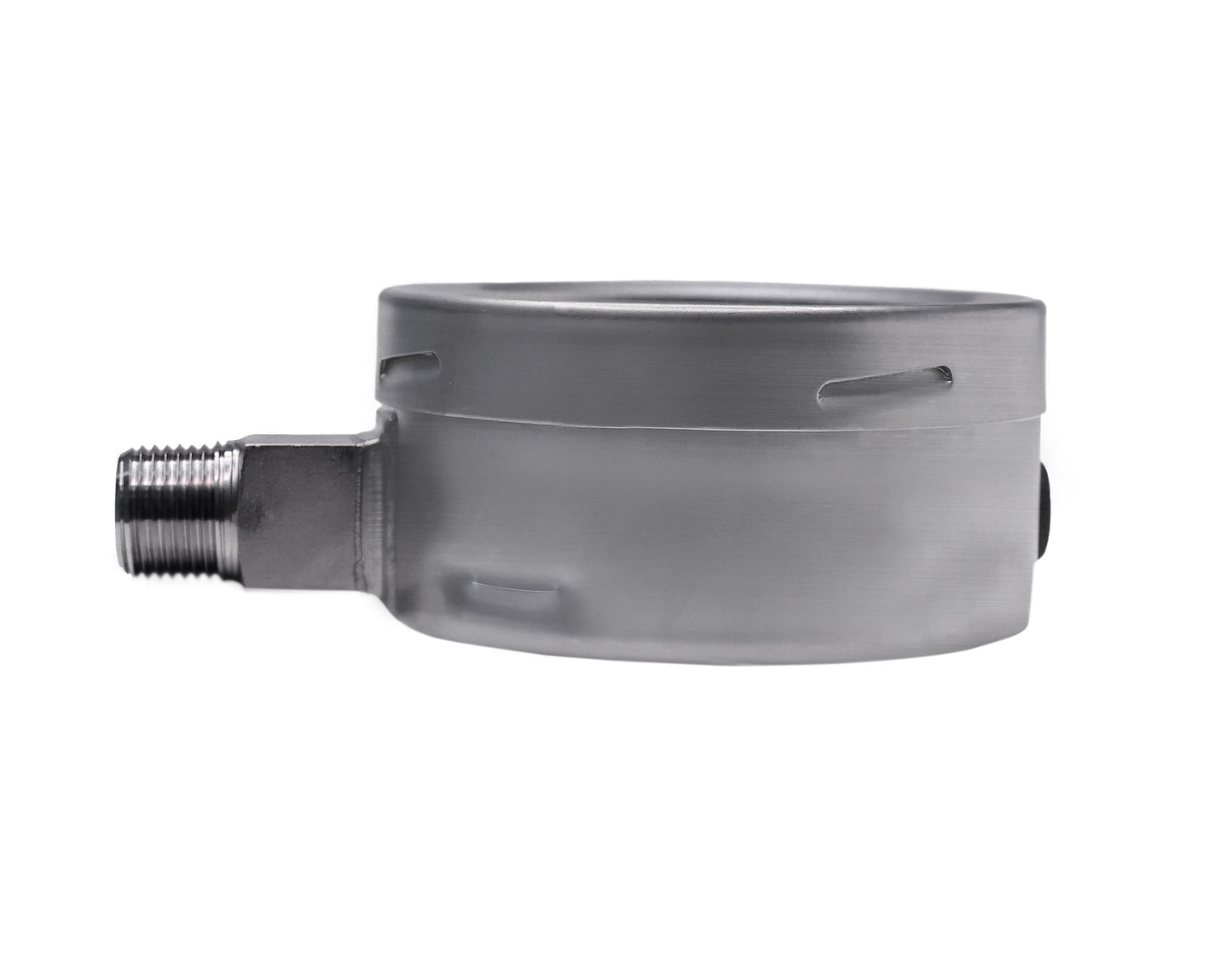Angstrom pressure gauge full stainless steel, dial 100mm, lower mount, side view
