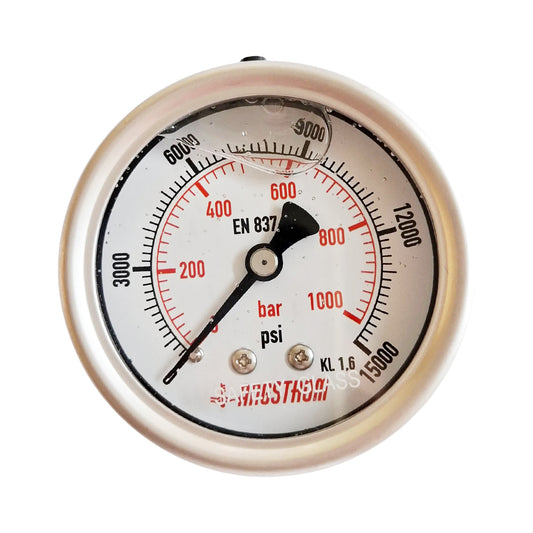 Angstrom pressure gauge full stainless steel, dial 63mm, center back mount,  1000bar