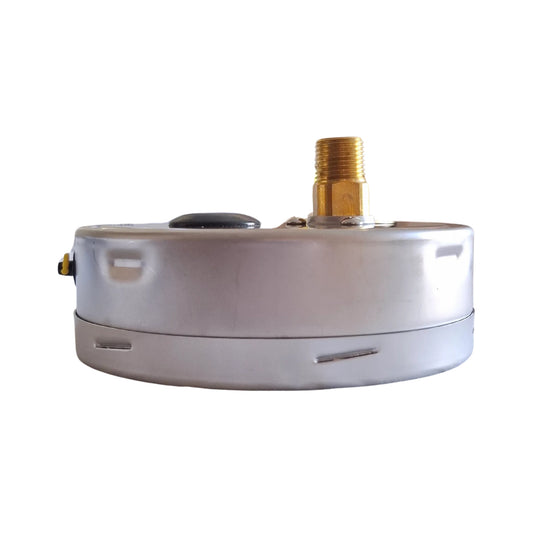 Angstrom pressure gauge, heavy duty, dial 160mm, lower back mount,  side view