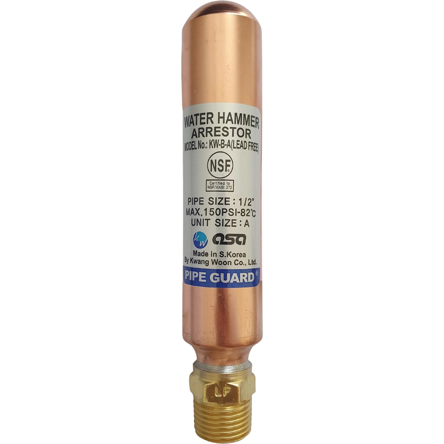 asa kwang woon water hammer arrestor 1/2”