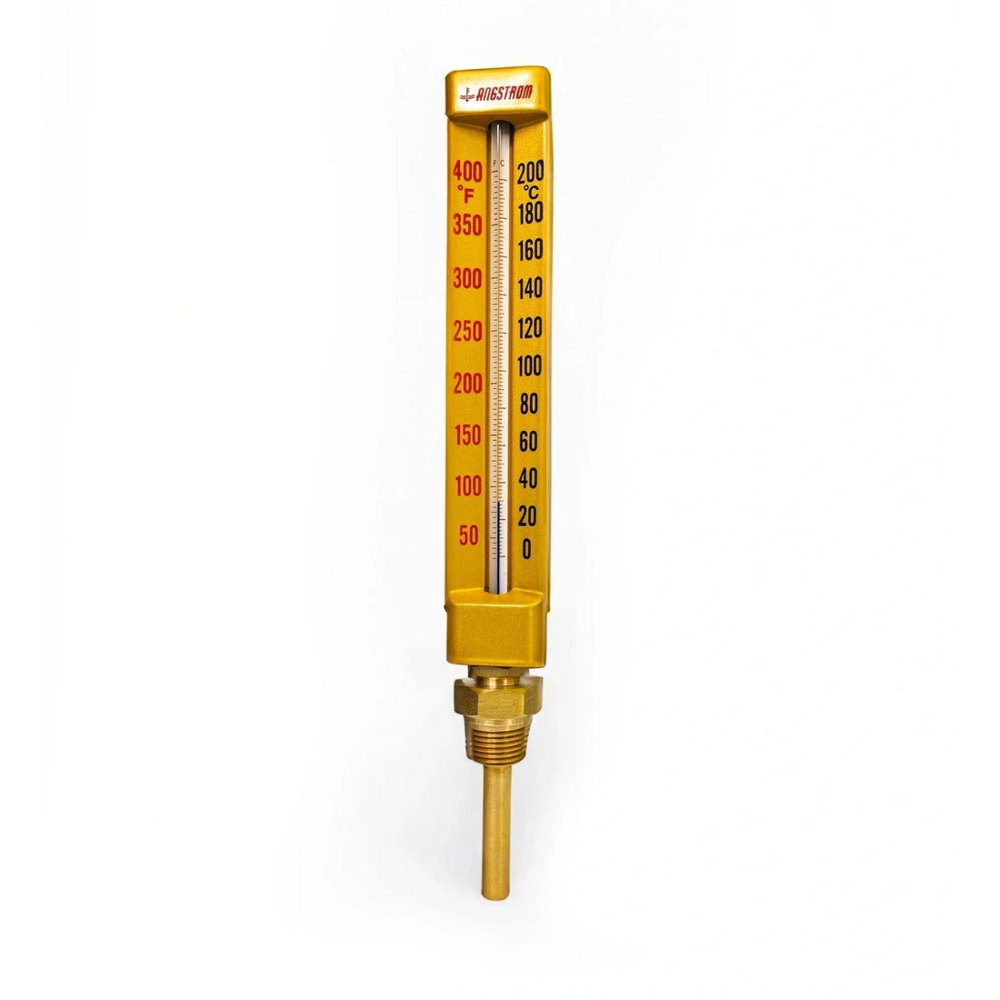 V-Shape Thermometer, case 200, stem 63mm, white background