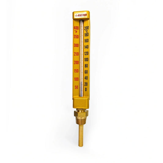 V-Shape Thermometer, case 200, stem 63mm, white background