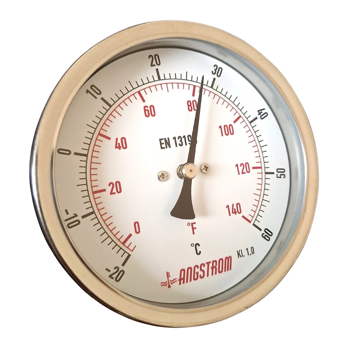 Angstrom bimetal thermometer, dial 100mm, center back mount, -20/+60C