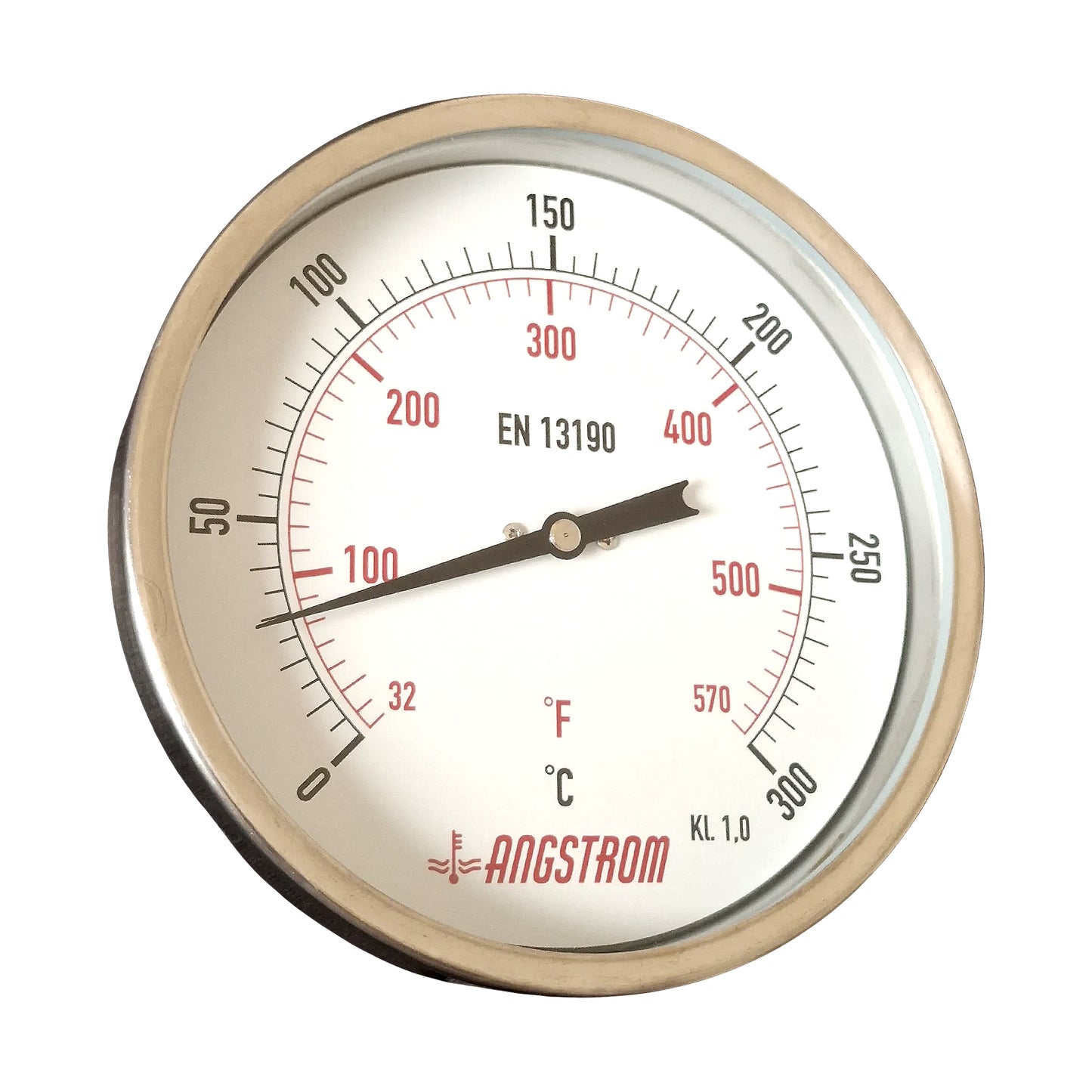 Angstrom bimetal thermometer, dial 160mm, Adjustable angle, 300C