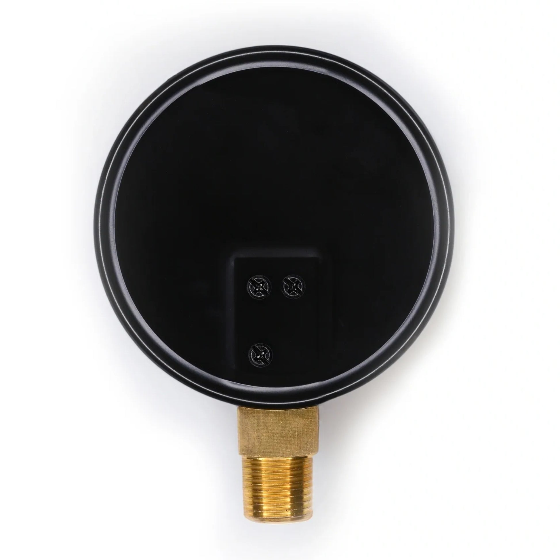 Angstrom black steel pressure gauge, dial 100mm, lower mount, back view
