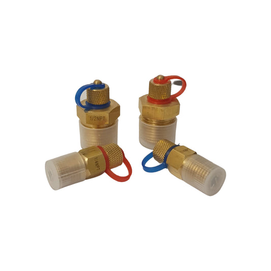 Angstrom brass test points, red and blue sizes 1/4" and 1/2" 