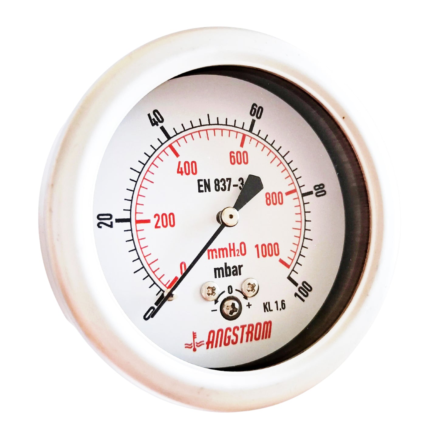 Angstrom capsule pressure gauge, dial 63mm, center back mount, 100mbar