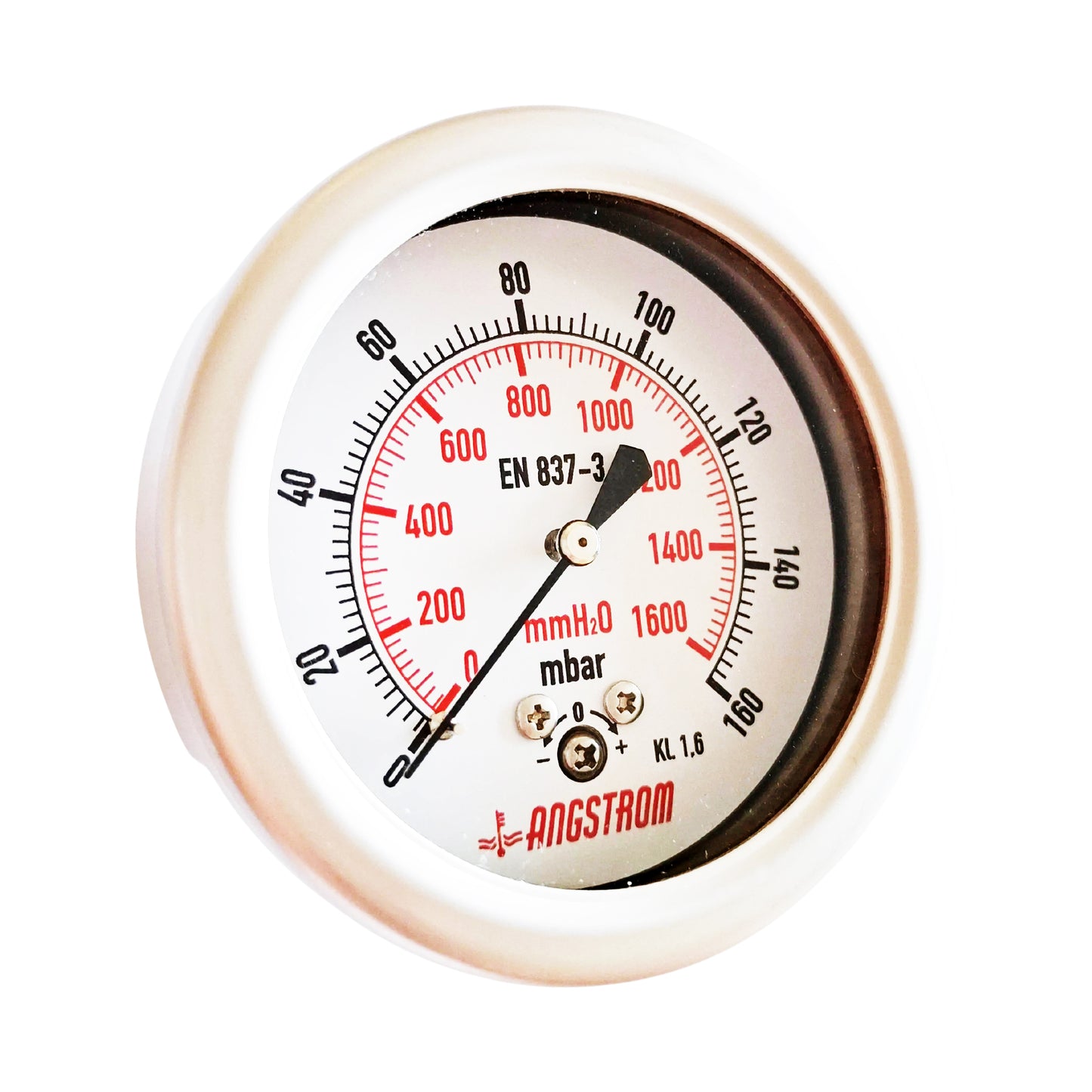 Angstrom capsule pressure gauge, dial 63mm, center back mount, 160mbar