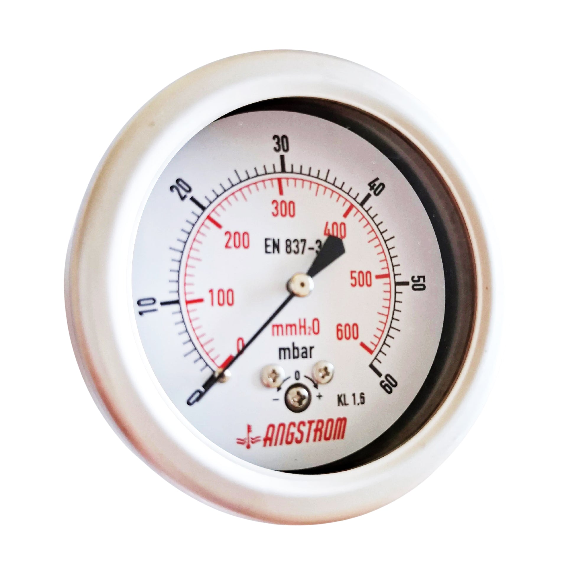 Angstrom capsule pressure gauge, dial 63mm, center back mount, 60mbar