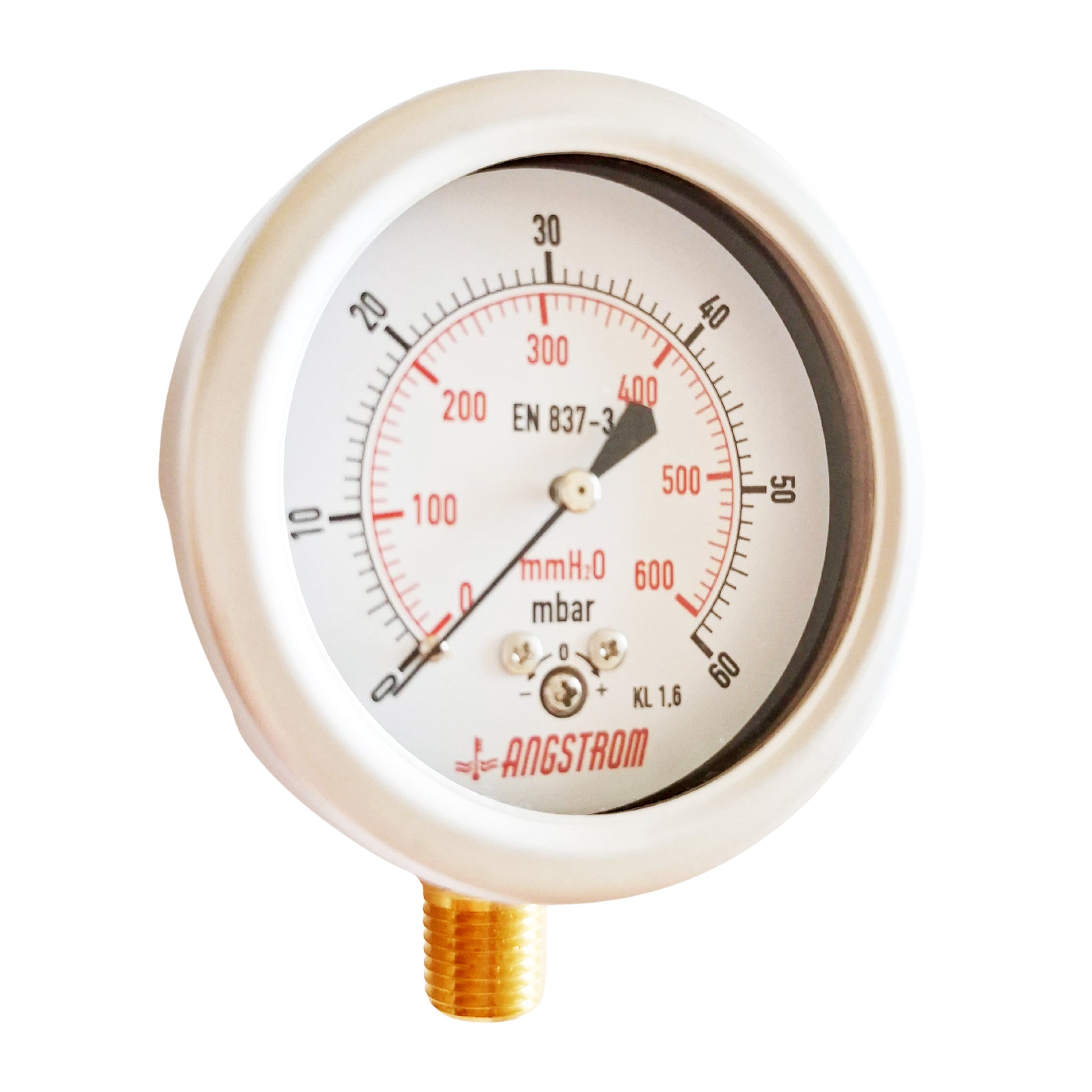 Angstrom capsule pressure gauge, dial 63mm, lower mount, 60mbar