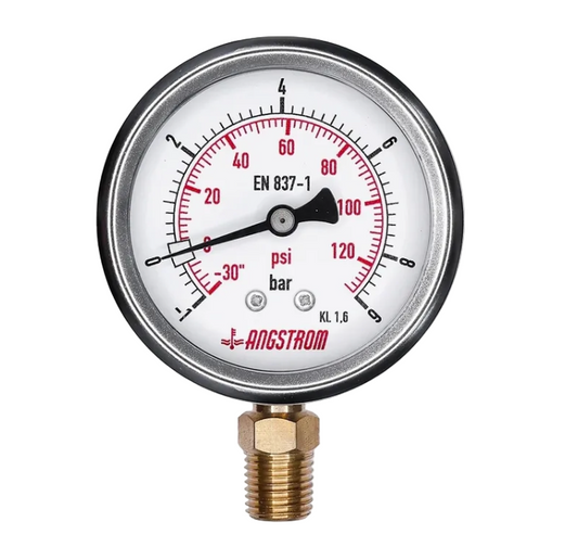 Angstrom compound pressure gauge lower mount 63mm, lower mount, -1 to 9bar