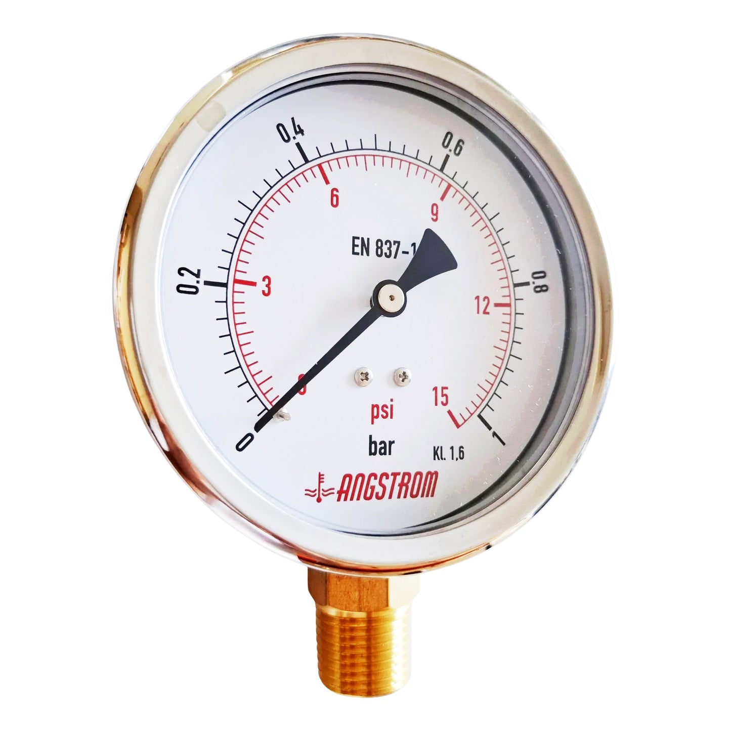 Angstrom pressure gauge, dial 100mm, lower mount, 1bar