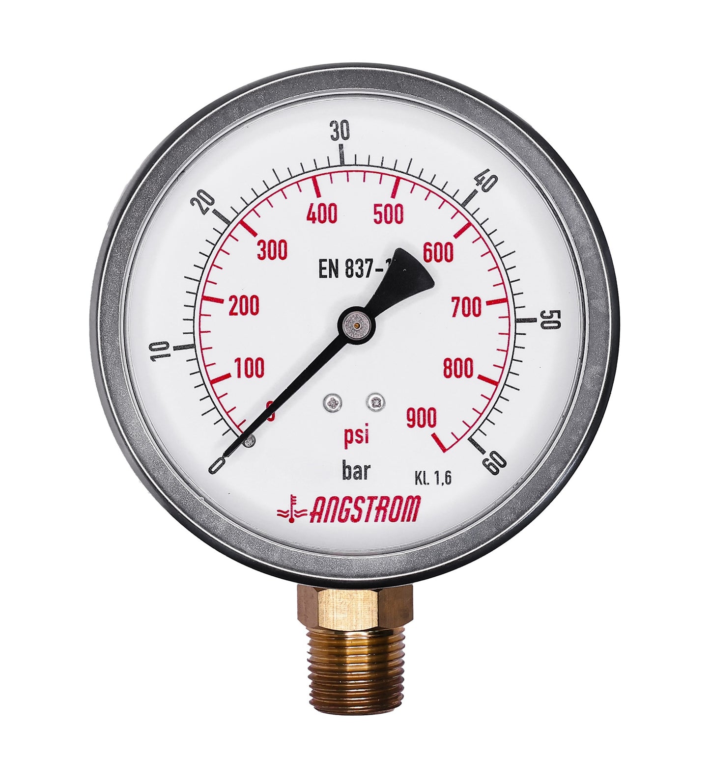 Angstrom pressure gauge, dial 100mm, lower mount, 60bar