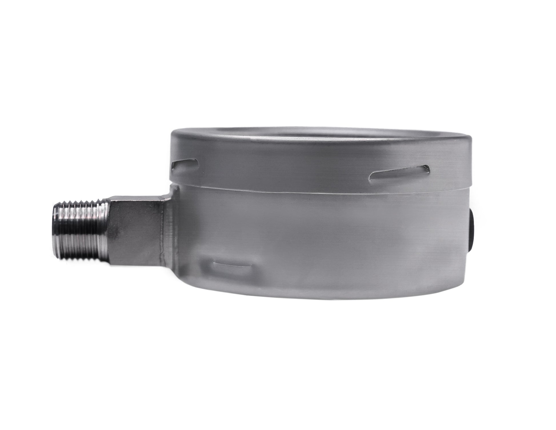 Angstrom pressure gauge full stainless steel, dial 100mm, lower mount,  side view