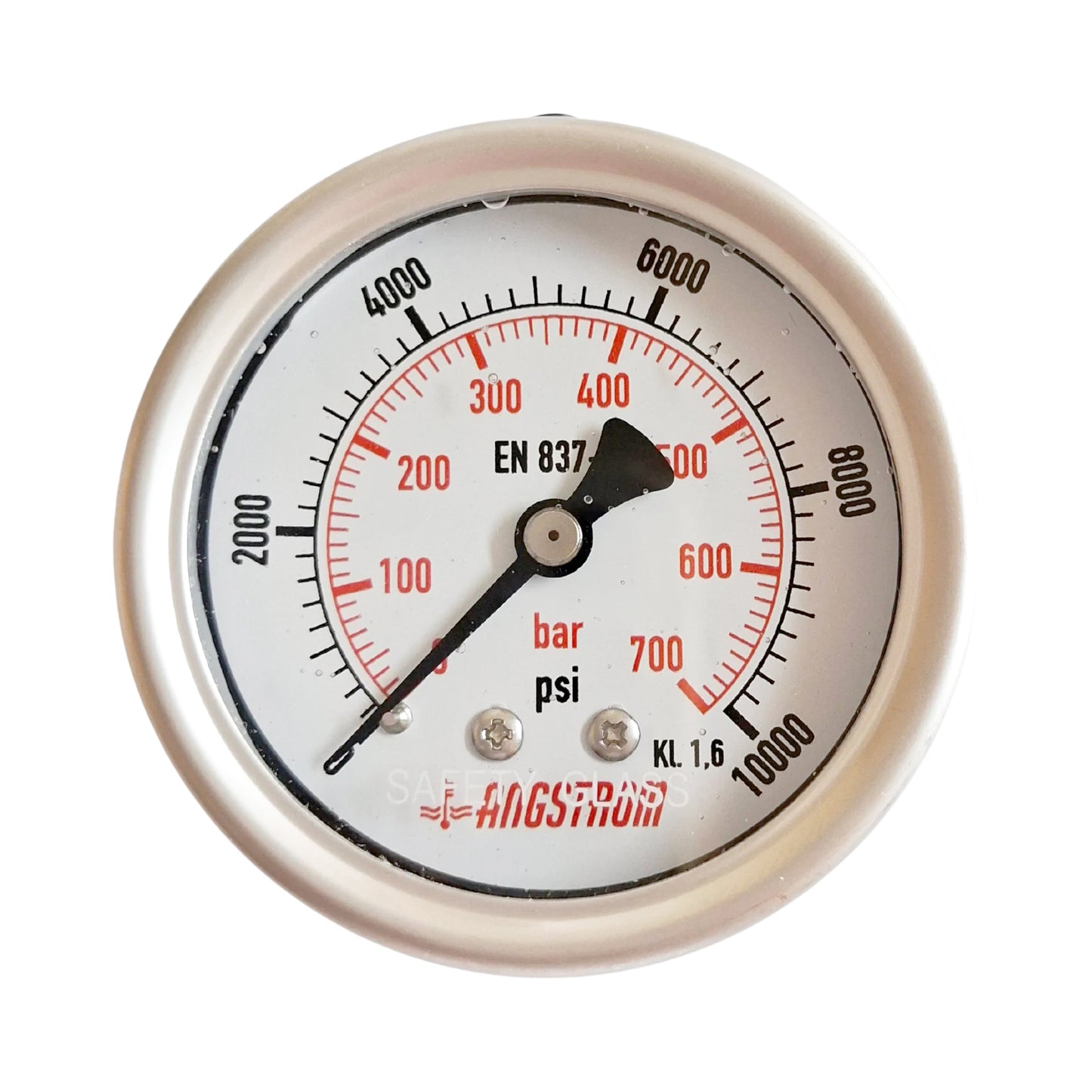Angstrom pressure gauge full stainless steel, dial 63mm, center back mount,  700bar