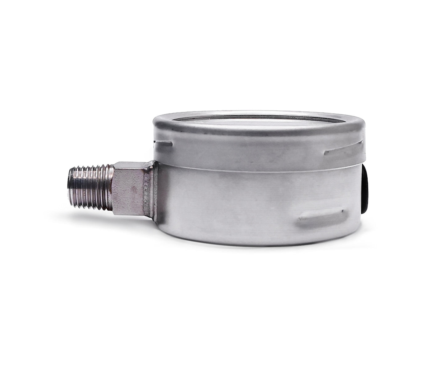 Angstrom pressure gauge full stainless steel, dial 63mm, lower mount,  side view