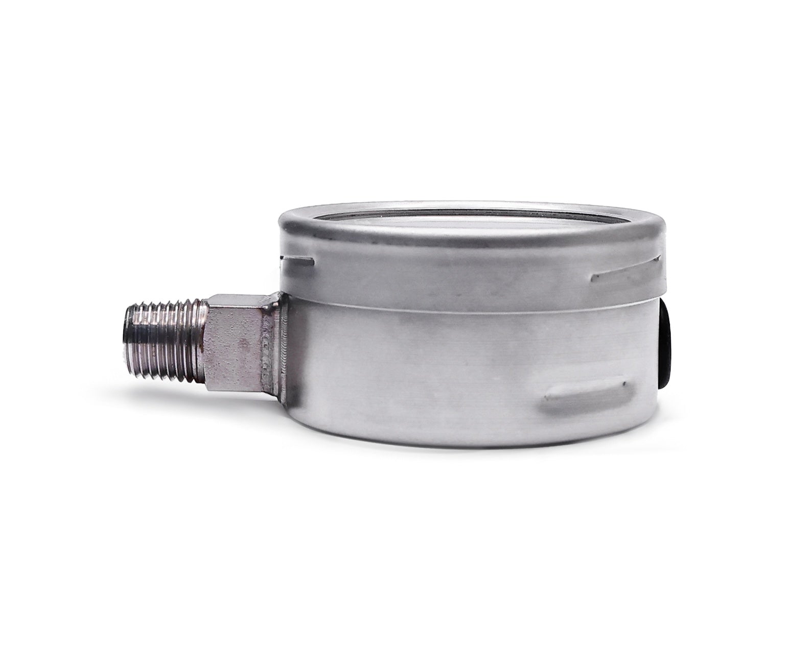 Angstrom pressure gauge full stainless steel, dial 63mm, lower mount,  side view