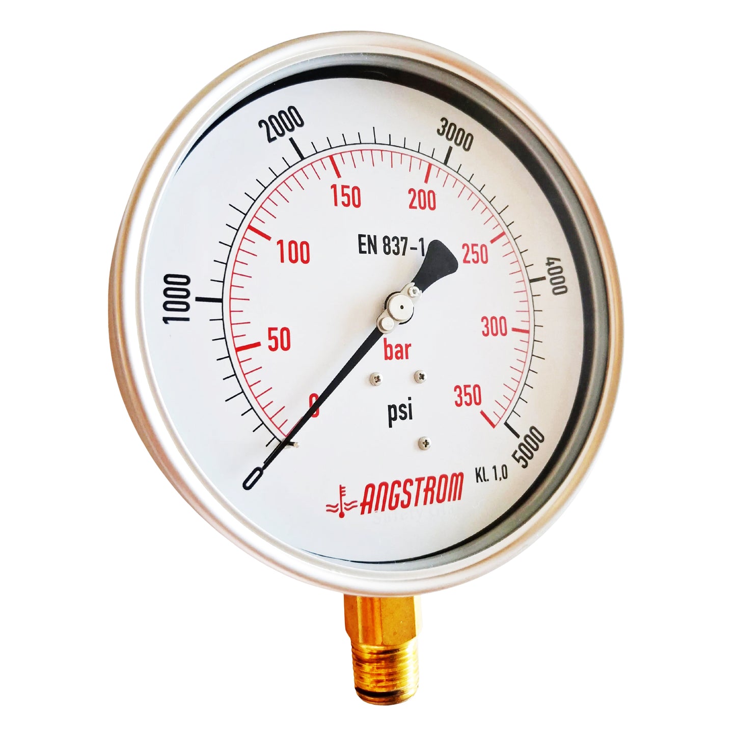 Angstrom pressure gauge, heavy duty, dial 160mm, lower mount, 5000psi