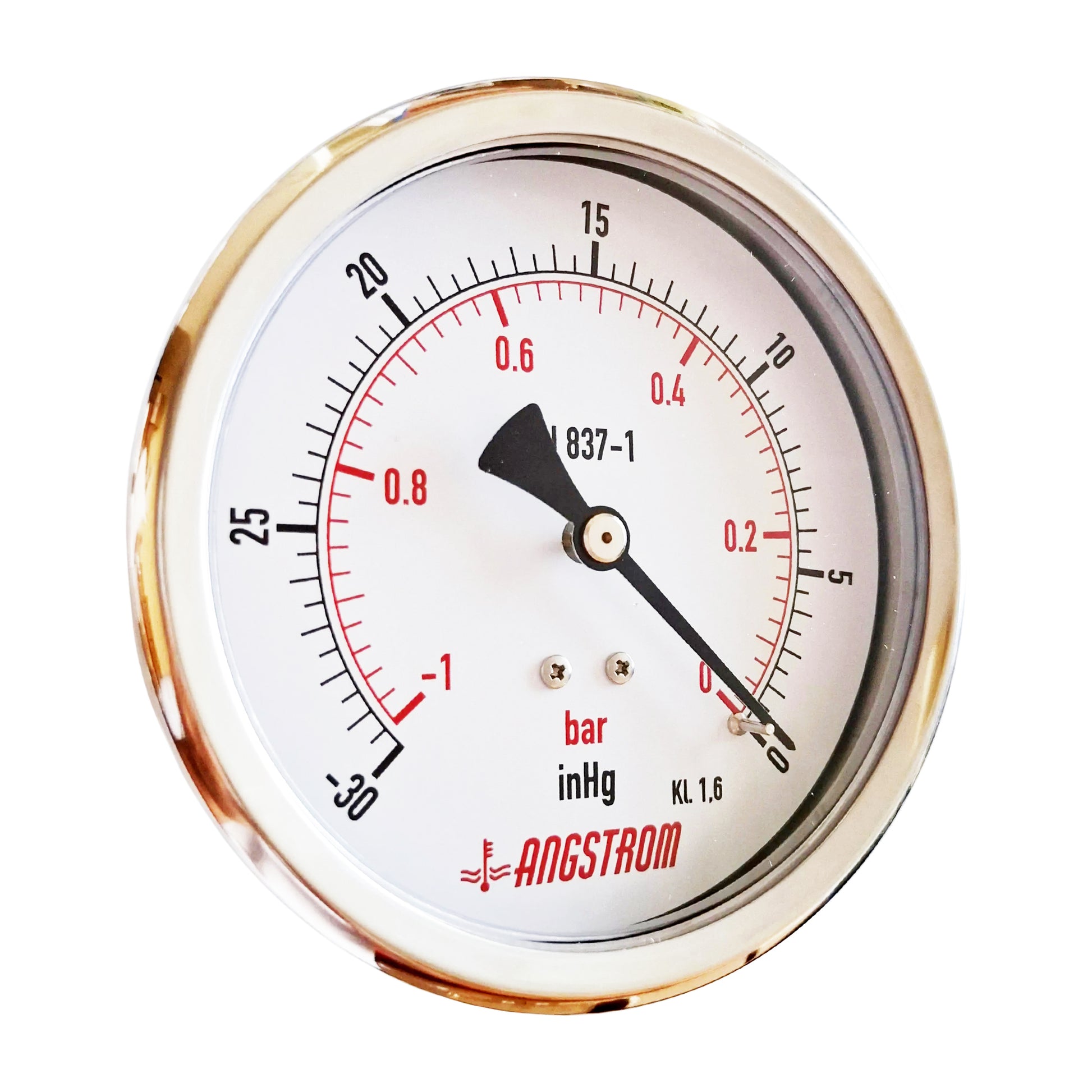 Angstrom vacuum pressure gauge, dial 100mm, center back mount