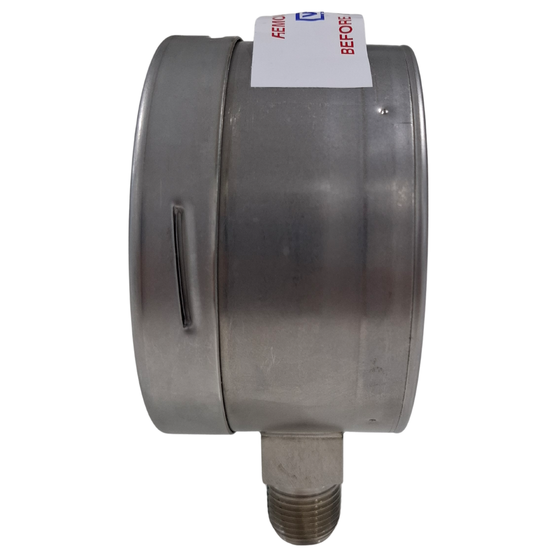 Wika pressure gauge dial 100mm side view on white background 