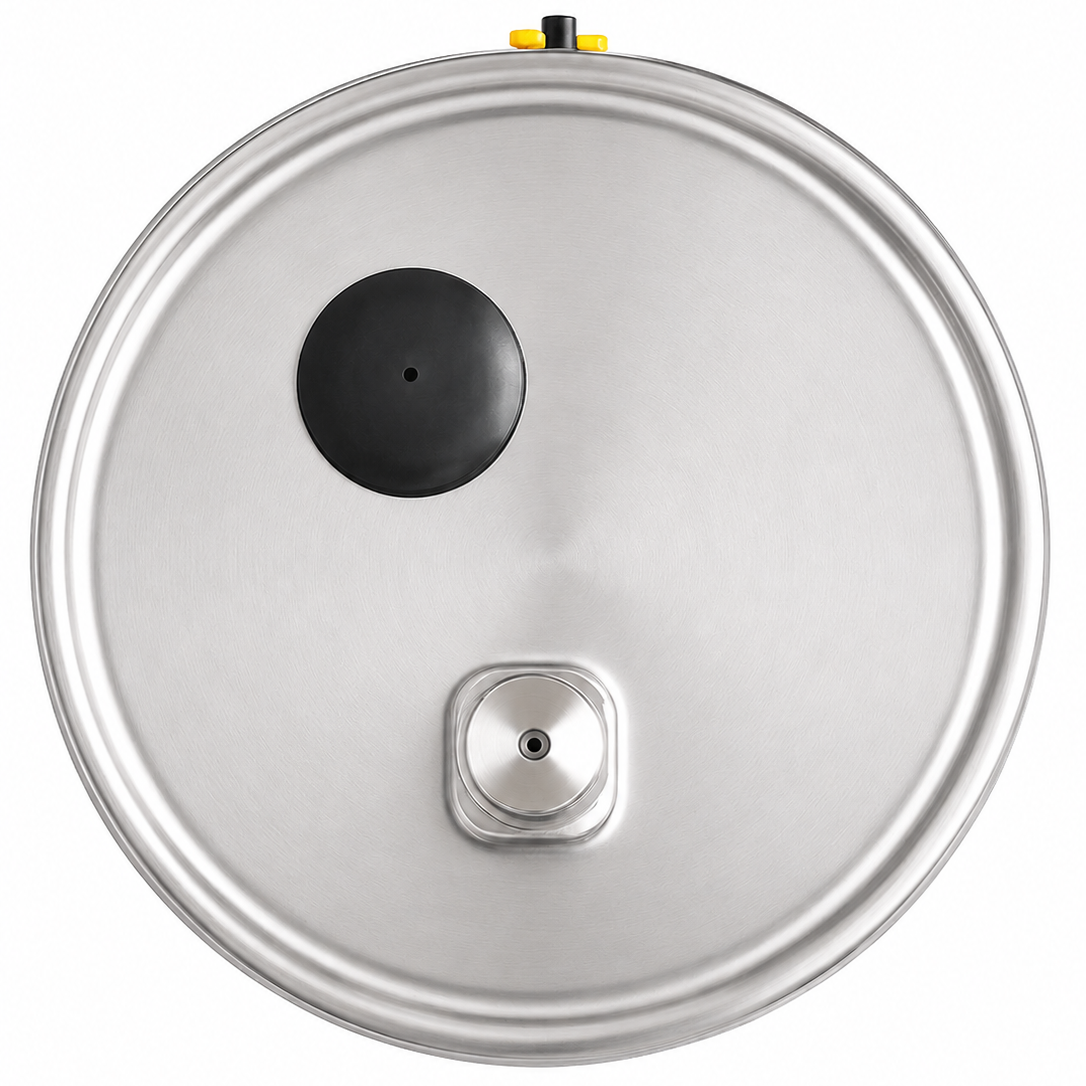 Angstrom Pressure Gauge Dial 160mm Pressure lower back mount rear view on white background
